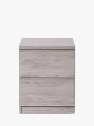 Julian Bowen Jupiter 2 Drawer Bedside Table, Grey - thumbnail 3