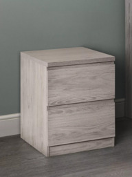 Julian Bowen Jupiter 2 Drawer Bedside Table, Grey - thumbnail 1