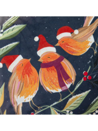 Sara Miller Robin Chorus Christmas Cushion, Midnight - thumbnail 4