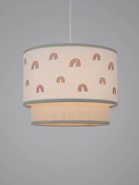 John Lewis Kids' Hessian Rainbow Double Layered Lampshade, Natural - image 1