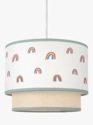 John Lewis Kids' Hessian Rainbow Double Layered Lampshade, Natural - thumbnail 2