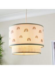 John Lewis Kids' Hessian Rainbow Double Layered Lampshade, Natural - thumbnail 4