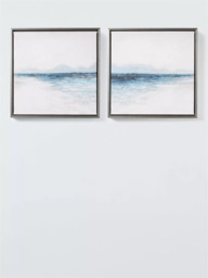 John Lewis 'Blue Seas' Framed Canvas Prints, Set of 2, 35 x 35cm, Blue - thumbnail 1