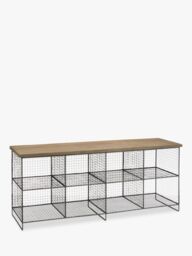 John Lewis Restoration Shoe Rack and Bench, Grey - thumbnail 1