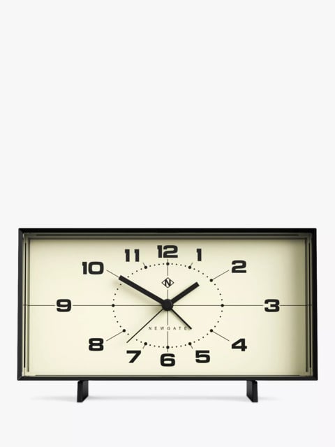 Newgate Clocks Wideboy Retro Silent Sweep Analogue Alarm Mantel Clock, 20.5cm - image 1