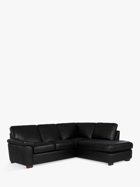 John Lewis Camden 5+ Seater RHF Chaise Corner End Leather Sofa, Dark Leg - image 1