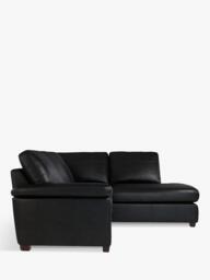 John Lewis Camden 5+ Seater RHF Chaise Corner End Leather Sofa, Dark Leg - thumbnail 3