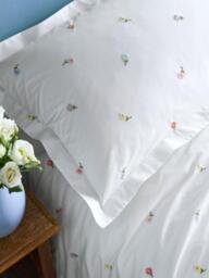 bluebellgray Daisy 200 Thread Count Embroidered Duvet Cover Set, Multi - thumbnail 4