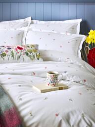 bluebellgray Daisy 200 Thread Count Embroidered Duvet Cover Set, Multi - thumbnail 2
