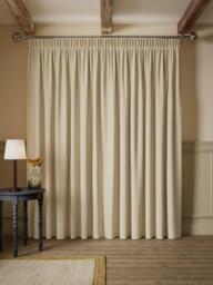 John Lewis Rustic Twill Pair Blackout Lined Pencil Pleat Curtains - thumbnail 5