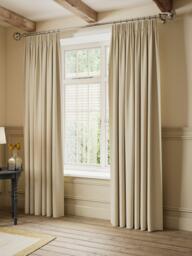 John Lewis Rustic Twill Pair Blackout Lined Pencil Pleat Curtains - thumbnail 4