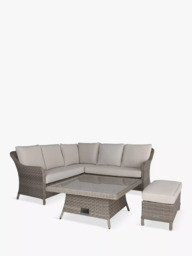 KETTLER Charlbury Signature 6-Seater Mini Corner Garden Lounging/Dining Set with Glass Top High/Low Table, Natural - thumbnail 2