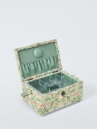 John Lewis William Morris Emery Walker's House Medium Rectangular Sewing Basket, Green - thumbnail 3