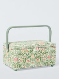 John Lewis William Morris Emery Walker's House Medium Rectangular Sewing Basket, Green