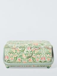 John Lewis William Morris Emery Walker's House Medium Rectangular Sewing Basket, Green - thumbnail 2