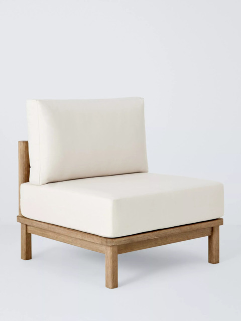 John Lewis Coast Eucalyptus Wood Garden Middle Unit Chair, Brushed Wood - image 1