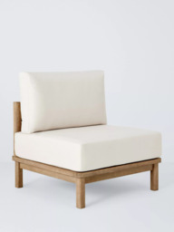 John Lewis Coast Eucalyptus Wood Garden Middle Unit Chair, Brushed Wood