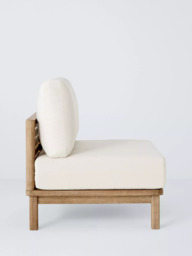 John Lewis Coast Eucalyptus Wood Garden Middle Unit Chair, Brushed