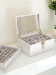 Stackers Leather Velvet Lined Jewellery Box - thumbnail 2