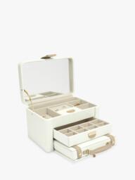 Dulwich Designs Belgravia Leather Jewellery Box, Cream - thumbnail 2