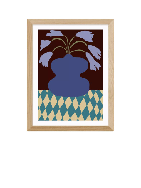 EAST END PRINTS Miho Art Studio 'Purple Pottery & Dropping Lily' Framed Print