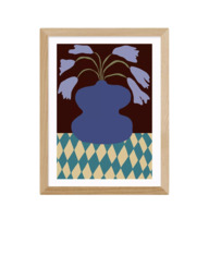EAST END PRINTS Miho Art Studio 'Purple Pottery & Dropping Lily' Framed Print