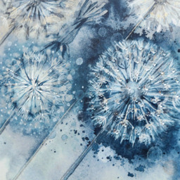 John Lewis Catherine Stephenson Blue Dandelion Embellished Framed Print, 50 x 105cm - thumbnail 2