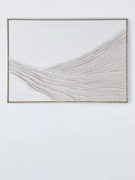 John Lewis 'Gathers' Framed Hand Painted 3D Canvas, 100 x 70cm, Neutral - thumbnail 2