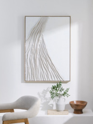 John Lewis 'Gathers' Framed Hand Painted 3D Canvas, 100 x 70cm, Neutral - thumbnail 5
