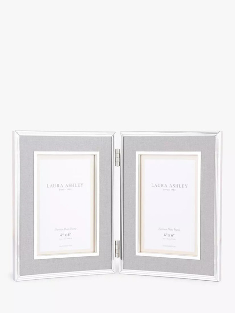 "Laura Ashley Harrison Linen Double Photo Frame, 4 x 6"" (10 x 15cm)" - image 1