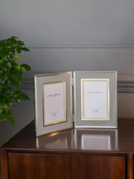 "Laura Ashley Harrison Linen Double Photo Frame, 4 x 6"" (10 x 15cm)" - thumbnail 2