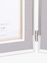 "Laura Ashley Harrison Linen Double Photo Frame, 4 x 6"" (10 x 15cm)" - thumbnail 4