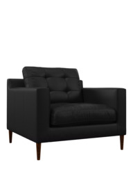 John Lewis Draper II Leather Armchair, Dark Leg - thumbnail 1