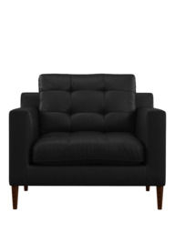 John Lewis Draper II Leather Armchair, Dark Leg - thumbnail 5