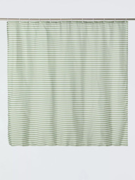 John Lewis Horizontal Stripe Recycled Polyester Shower Curtain, Green - thumbnail 4