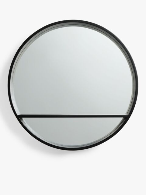 John Lewis Wood Framed Round Bathroom Storage Mirror