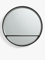 John Lewis Wood Framed Round Bathroom Storage Mirror - thumbnail 1