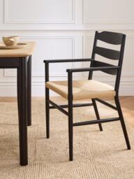 John Lewis Reed Dining Armchair, Black - thumbnail 2