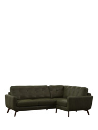 John Lewis Barbican RHF Chaise Leather Corner Sofa, Dark Leg - thumbnail 1