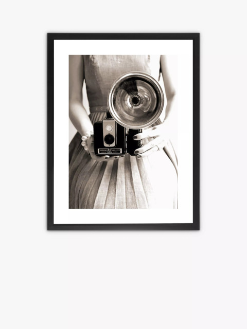Brookpace Lascelles 'Camera Girl' Framed Print, 75 x 55cm, Grey - image 1