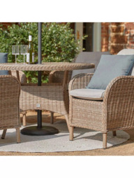 LG Outdoor St Tropez 4-Seater Round Garden Dining Table & Chairs Set with Parasol - thumbnail 3