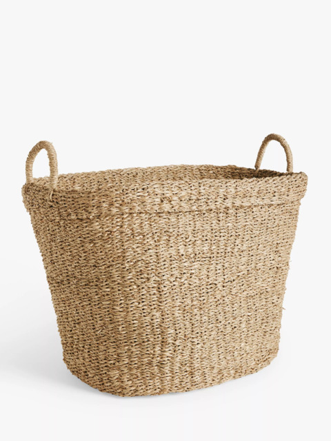John Lewis Slouchy Oval Seagrass Basket, Natural - image 1