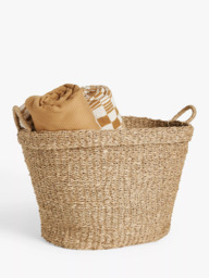 John Lewis Slouchy Oval Seagrass Basket, Natural - thumbnail 3