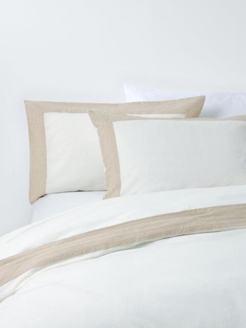 John Lewis Ainsdale Washed Cotton Blend Duvet Cover Set, White - image 1