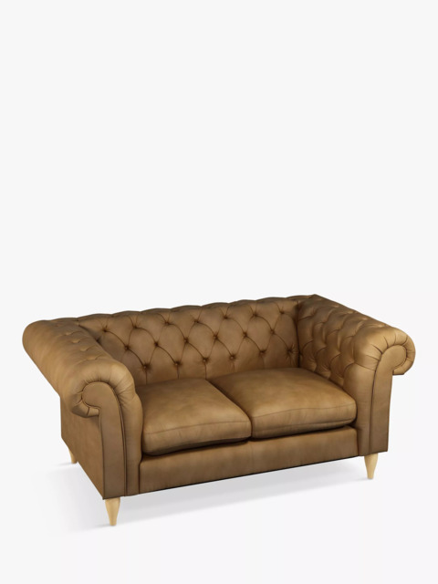 John Lewis Cromwell Chesterfield Double Sofa Bed, Light Leg, Demetra Light Tan - image 1
