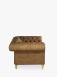 John Lewis Cromwell Chesterfield Double Sofa Bed, Light Leg, Demetra Light Tan - thumbnail 3