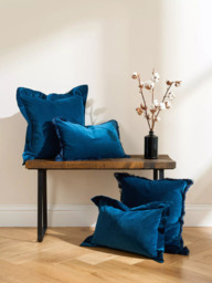 Truly Flanged Velvet Lombard Cushion - thumbnail 2