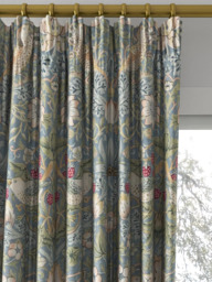 Morris & Co. Strawberry Thief Made to Measure Curtains or Roman Blind, Slate/Vellum - thumbnail 2