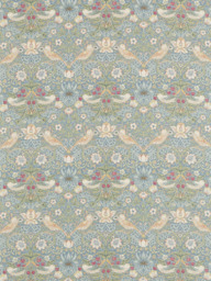 Morris & Co. Strawberry Thief Made to Measure Curtains or Roman Blind, Slate/Vellum - thumbnail 1