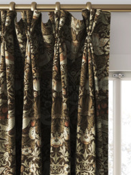 William Morris At Home Strawberry Thief Velvet Made to Measure Curtains or Roman Blind, Acorn - thumbnail 6